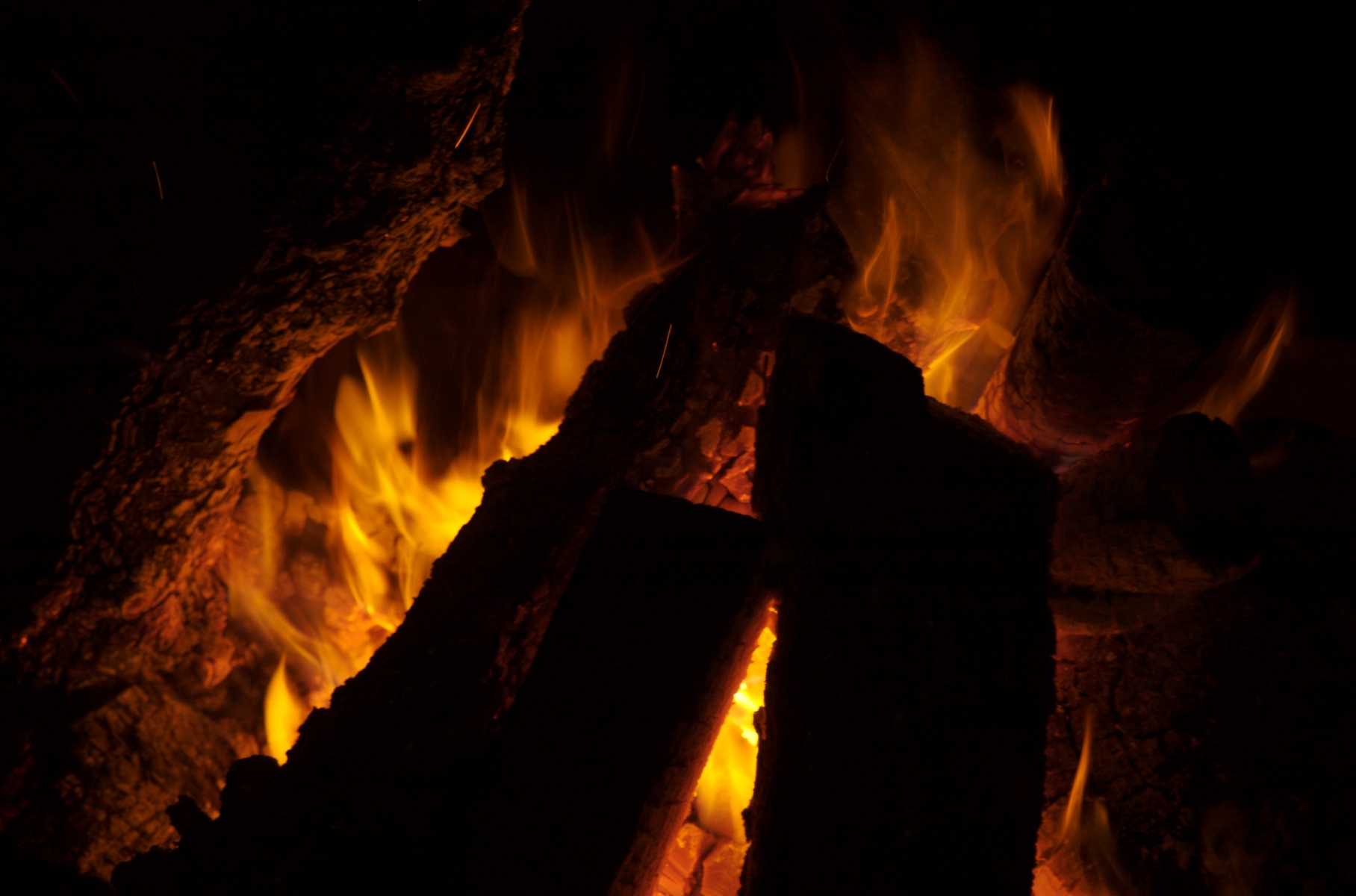 Fire pit at a fraternity event